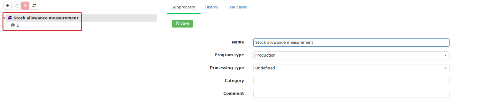 On the Subprograms tab, each Subprogram is an independent catalog object with separate Subprogram versions. Creating a subprogram automatically creates inactive version 1. General information belongs to the parent object; the file and its properties belong to the selected version.
